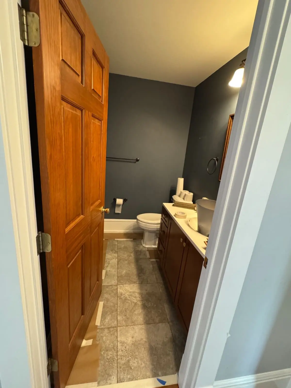 True North Painting interior painting gallery dark blue bathroom Chesterland Ohio