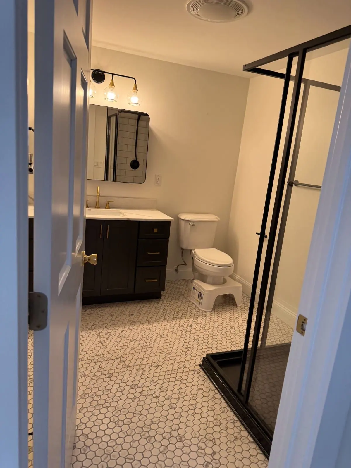 True North Painting interior painting gallery white bathroom with black shower Chesterland Ohio