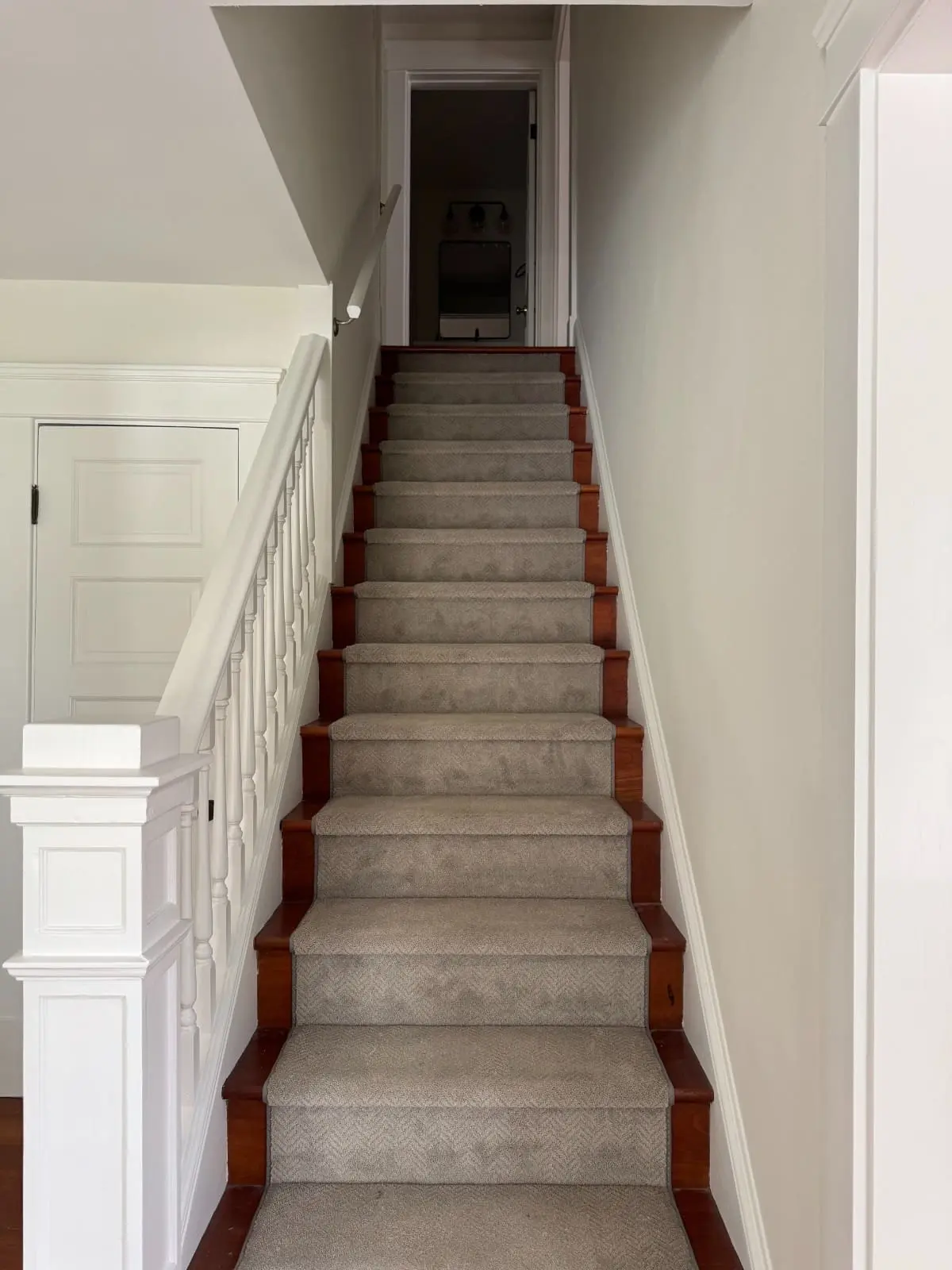 True North Painting interior painting white staircase with gray walls Chesterland Ohio