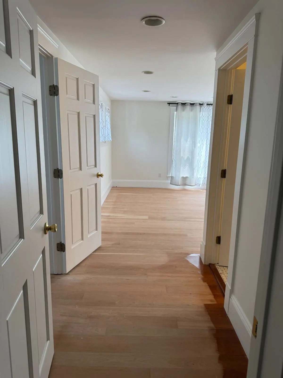 True North Painting interior painting white hallway with doors hardwood floors Chesterland Ohio